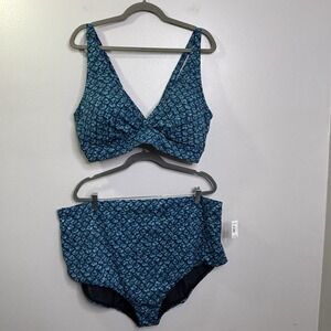 Torrid Mermaid Scale Two-Piece Swimsuit Set Size 3 & 4 New Read Description